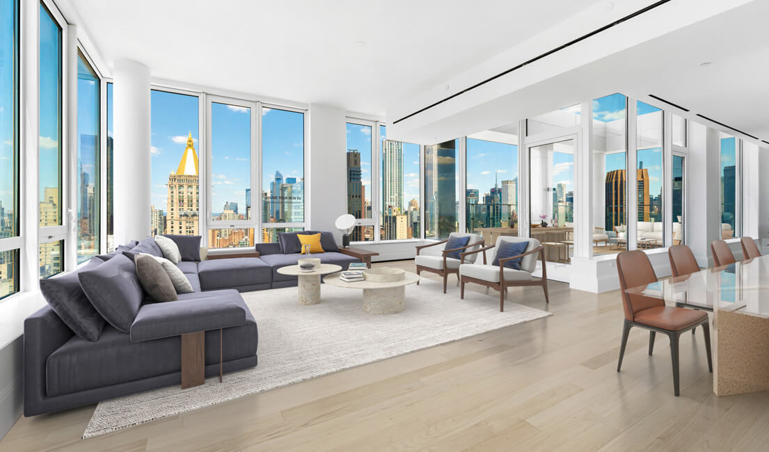 Prized VU Penthouse Duplex with Incomparable Views. 11-Foot Ceilings.